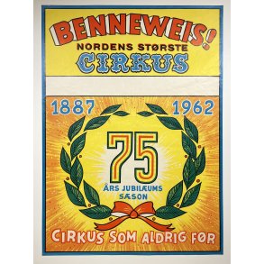 Original Plakat - Cirkus Benneweis 75 rs Jubilum