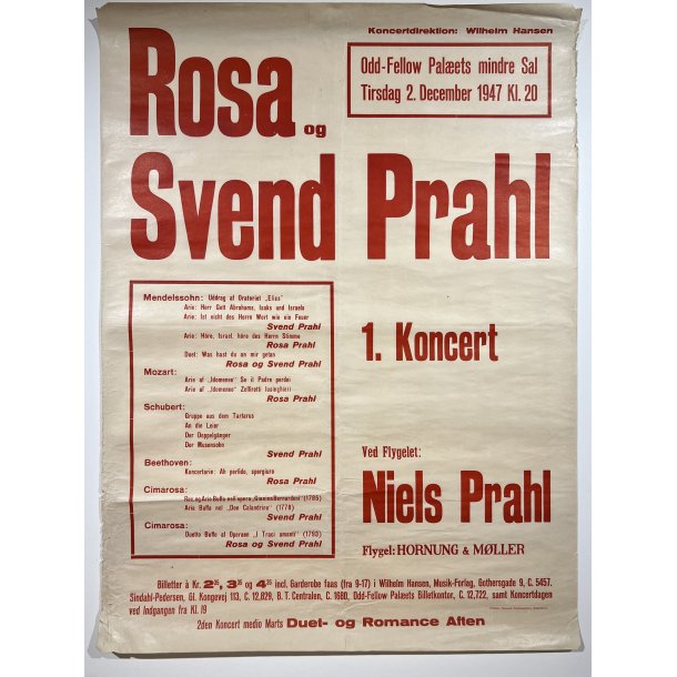 Original Plakat - Rosa Og Svend Prahl