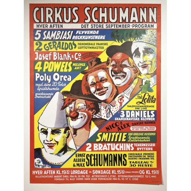 Original Plakat - Cirkus Schumann