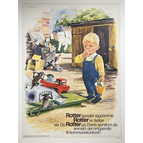 Original Plakat - Oplysningsplakat Om Rotter