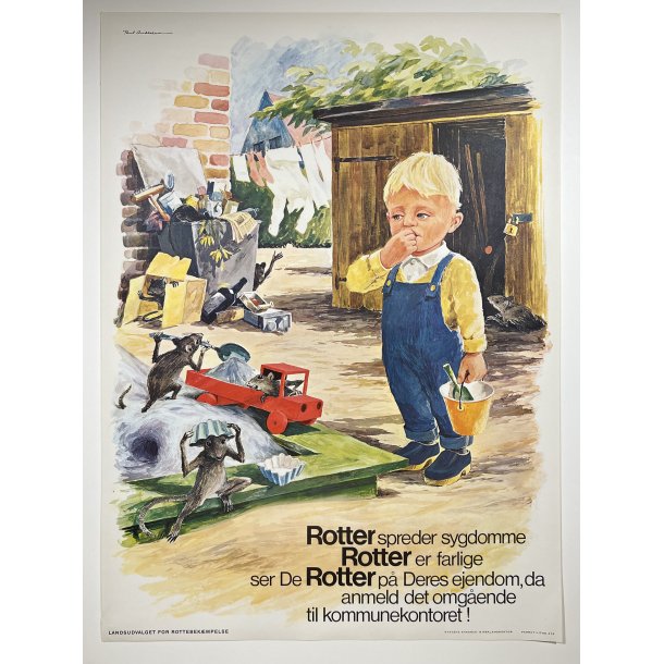 Original Plakat - Oplysningsplakat Om Rotter