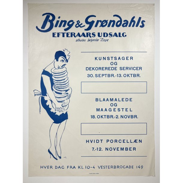 Original Plakat - Bing Og Grndahls Efterrs Udsalg