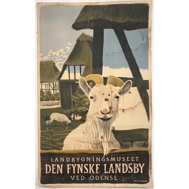 Original Plakat - Landbygningsmuseet, Den Fynske Landsby Ved Odense