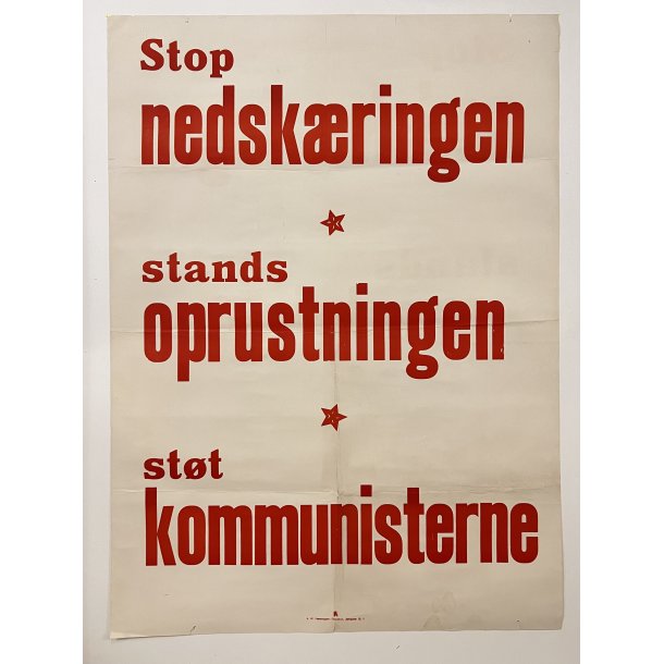 Original Plakat - Valgplakat Kommunisterne