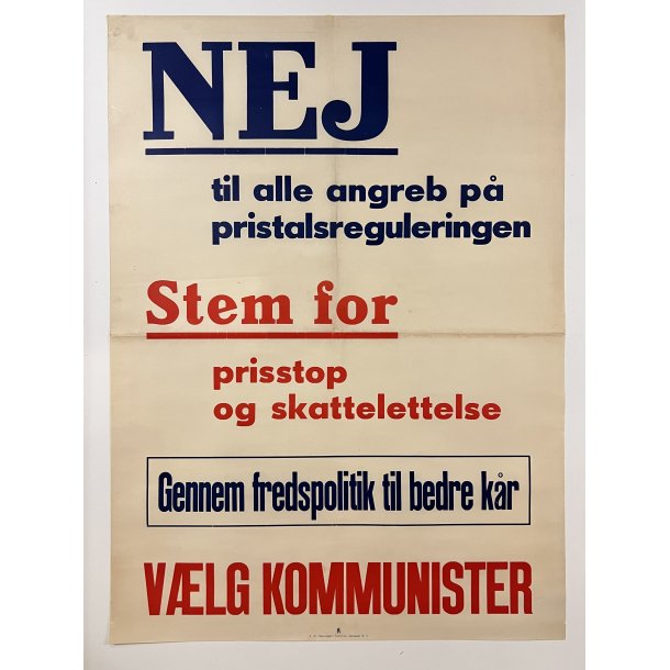 Original Plakat - Valgplakat Kommunister