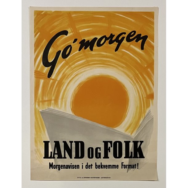 Original Plakat - Land Og Folk Morgenavis