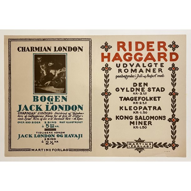 Original Plakat - Jack London / Ridder Haggaard