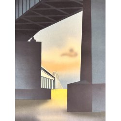 Original Vintage Plakat - Danske Statsbaner Storstrmsbroen, Aage Rasmussen 1937