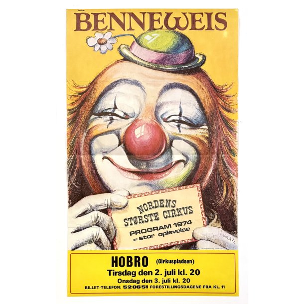 Original Vintage Plakat - Cirkus Benneweis 1974