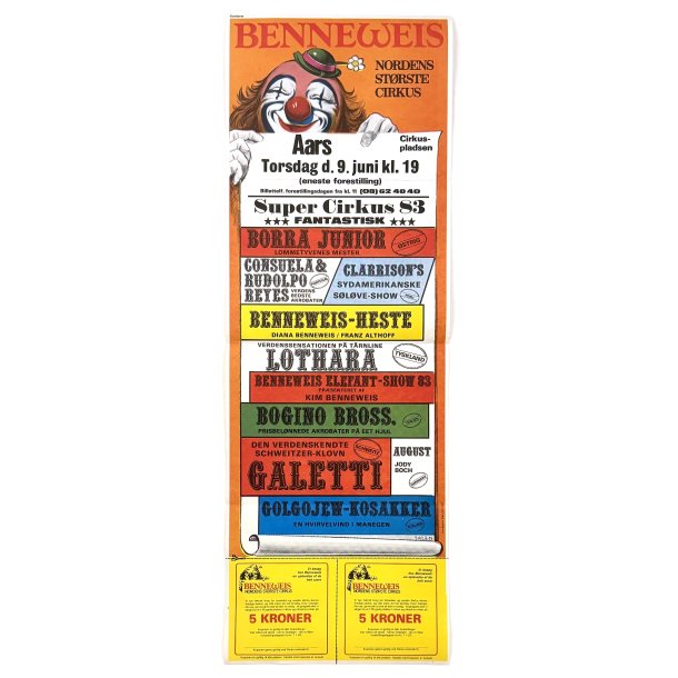 Original Vintage Plakat - Cirkus Benneweis 1983