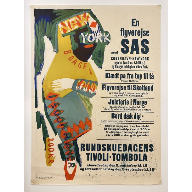 Original Plakat - New York 8 Dage - Vind En Rejse Med SAS