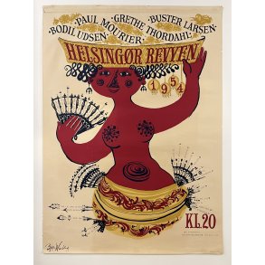 Original Plakat - Wiinblad, Helsingr Revyen 1954