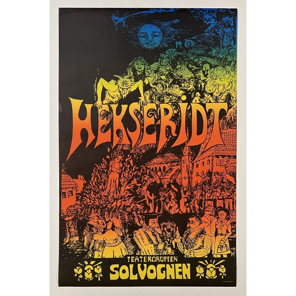 Original Plakat - Hekseridt, Teatergruppen Solvognen p Christiania