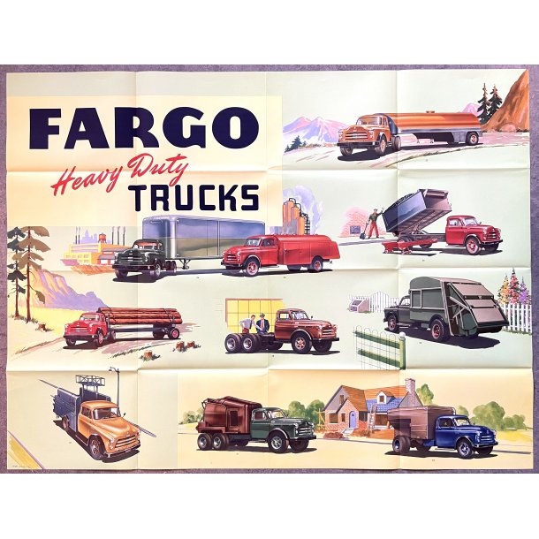 Original Vintage Plakat - Fargo Heavy Duty Trucks - Ca. 1955