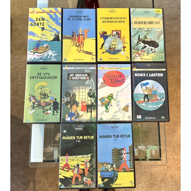 10 stk Tintin VHS Film