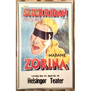 Original Vintage Plakat - Earl Sherridan Presents Madame Zorina, Helsing�r Teater 1947