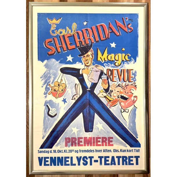 Original Vintage Plakat - Earl Sheridan's Magic Revue, Vennelyst Teatret 1942