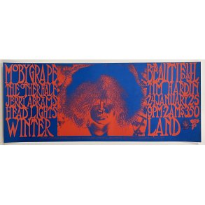 Original Psykedelisk Musik Plakat - Moby Grape M.Fl