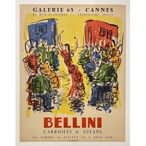 Original Plakat - Bellini - Carrioles & Gitans 1960