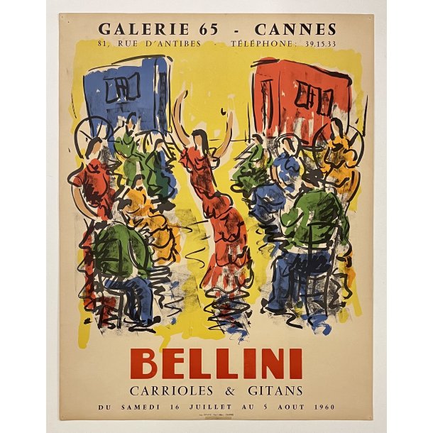 Original Plakat - Bellini - Carrioles &amp; Gitans 1960