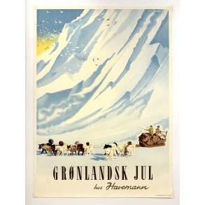 Original Vintage Plakat - Gr�nlandsk Jul Hos Havemann, Otto Jacobsen 1952