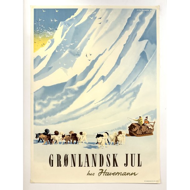Original Vintage Plakat - Gr�nlandsk Jul Hos Havemann, Otto Jacobsen 1952