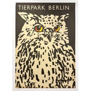 Original Vintage Plakat - Tierpark Berlin, Ugle 1977
