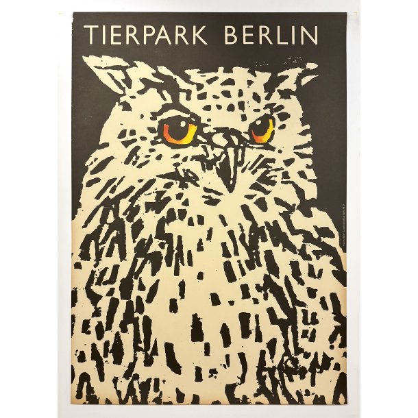 Original Vintage Plakat - Tierpark Berlin, Ugle 1977