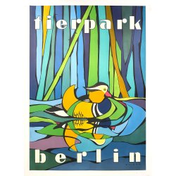 Original Vintage Plakat - Tierpark Berlin, Manderinand 1982