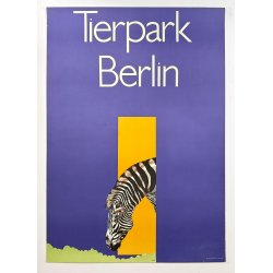 Original Vintage Plakat - Tierpark Berlin, Zebra 1980
