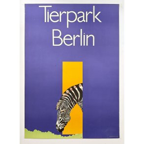 Original Vintage Plakat - Tierpark Berlin, Zebra 1980