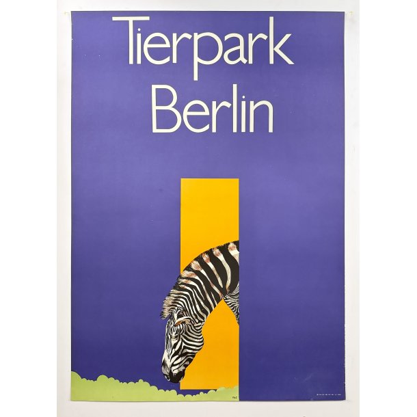Original Vintage Plakat - Tierpark Berlin, Zebra 1980