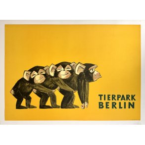 Original Vintage Plakat - Tierpark Berlin, Aber 1970