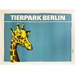 Original Vintage Plakat - Tierpark Berlin, Giraf (Vandret)