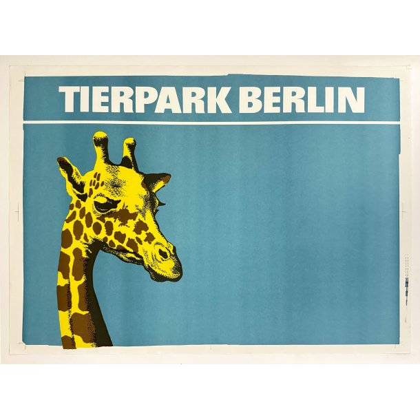 Original Vintage Plakat - Tierpark Berlin, Giraf (Vandret)