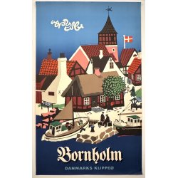 Original Vintage Plakat - Bornholm, Danmarks Klippe�, Erik Heibak