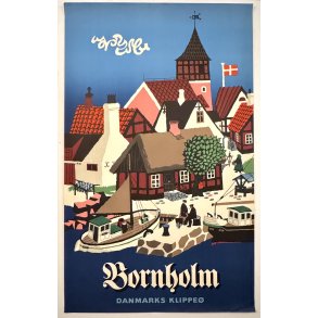 Original Vintage Plakat - Bornholm, Danmarks Klippe�, Erik Heibak