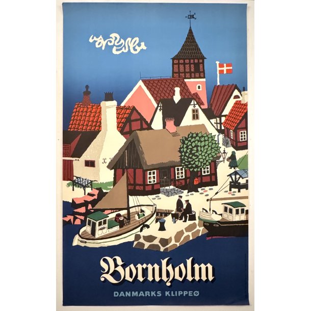 Original Vintage Plakat - Bornholm, Danmarks Klippe�, Erik Heibak