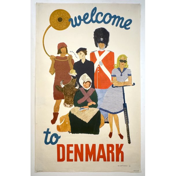 Original Vintage Plakat - Welcome To Denmark, Kaj Matthiesen 1948