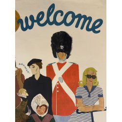 Original Vintage Plakat - Welcome To Denmark, Kaj Matthiesen 1948