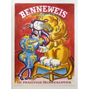 Original Vintage Plakat - Benneweis Nordens St�rste Cirkus, De Pr�gtige Berberl�ver - Erik Stockmarr