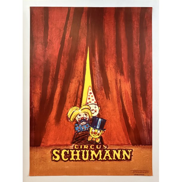 Original Vintage Plakat - Circus Schumann, Klovne - Erik Stockmarr