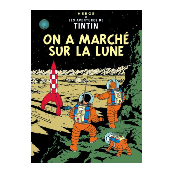 Tintin Postkort - De Frste Skridt P Mnen