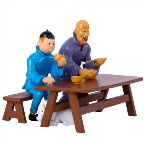 Tintin Figur - Frokost Scene, Den Bl Lotus