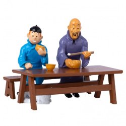 Tintin Figur - Frokost Scene, Den Bl Lotus
