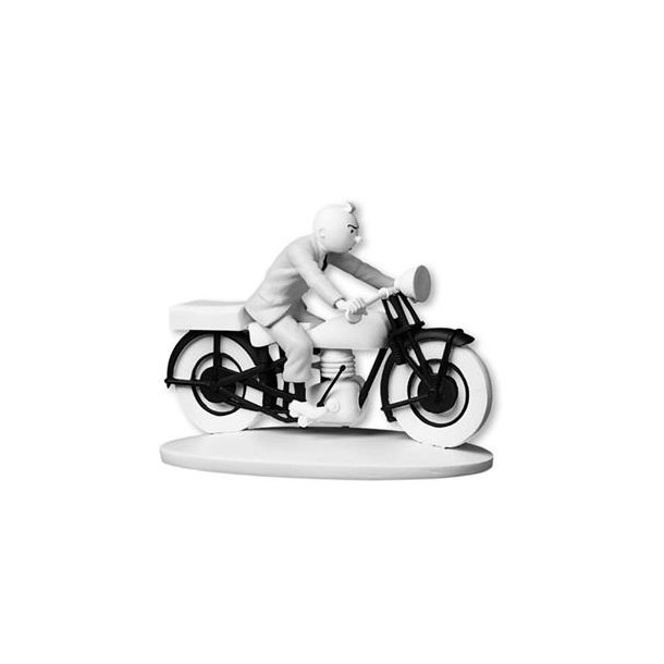 Tintin statue s/h - Tintin p motorcykel