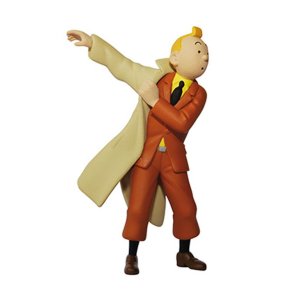 Tintin plastfigur - Tintin ifre sig frakke 8,5cm