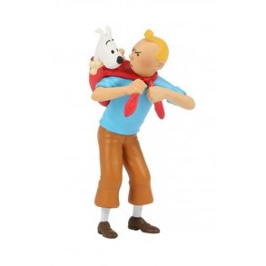 Tintin Figur - Tintin med Terry p ryggen