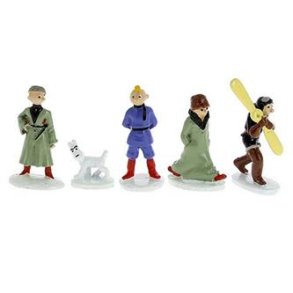Tintin i Sovjet i farver 5 stk minifigurere 1,4-4,2cm