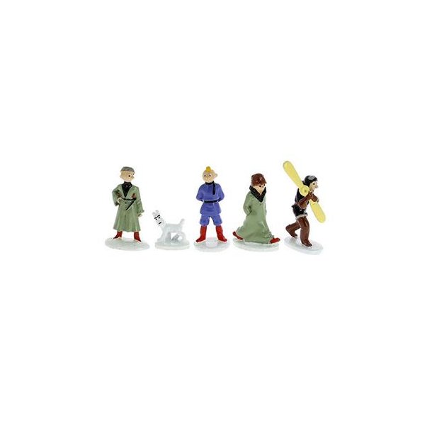 Tintin i Sovjet i farver 5 stk minifigurere 1,4-4,2cm